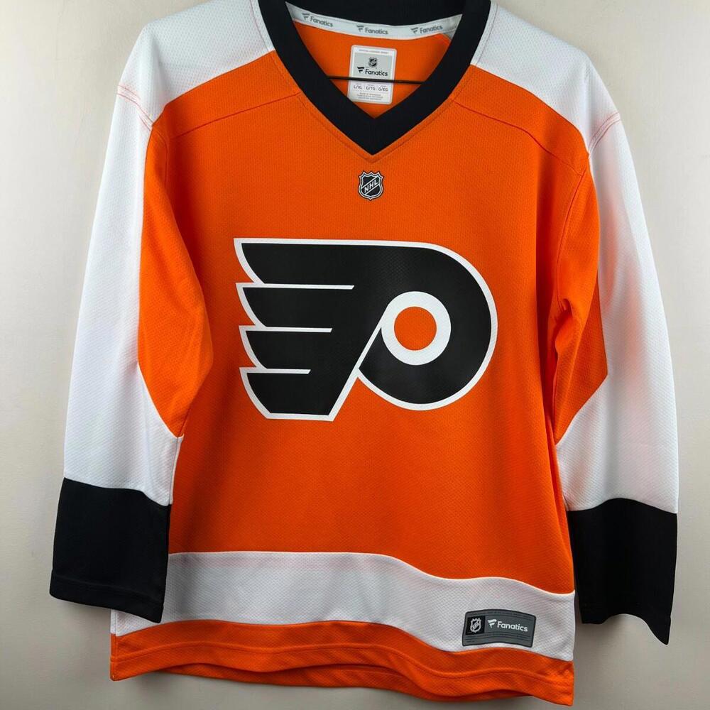 Philadelphia‎ Flyers Fanatics Youth L/XL  Breakaway Jersey White NWOT NHL Orange
